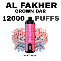Al Fakher Crown Bar 12000 Puffs Gum Flavours