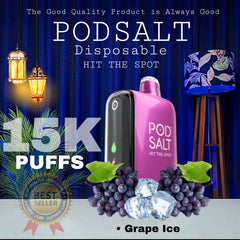 Podsalt 15K Puffs Grape Ice Disposable Vape in Dubai UAE
