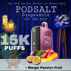 Podsalt 15K Puffs Mango Passion fruit Disposable Vape in Dubai UAE
