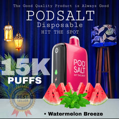 Podsalt 15K Puffs Watermelon Breeze Disposable Vape in Dubai UAE