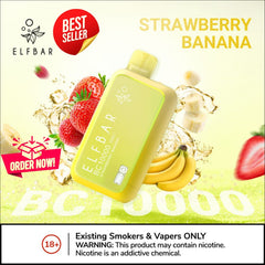 ELF BAR 10000 Puffs Strawberry Banana Disposable Vape in Dubai UAE