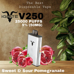 IGNITE V250 Sweet & Sour Pomegranate 25000 Puffs Disposable Vape in UAE