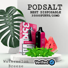 Podsalt 35000 Puffs Watermelon Breeze Disposable Vape in Dubai UAE