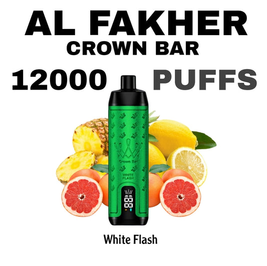 Al Fakher Crown Bar 12000 Puffs White Flash in Dubai UAE Best Disposable Vape Al Fakher Crown Bar 12000 Puffs White Flash in Dubai UAE Best Disposable Vape