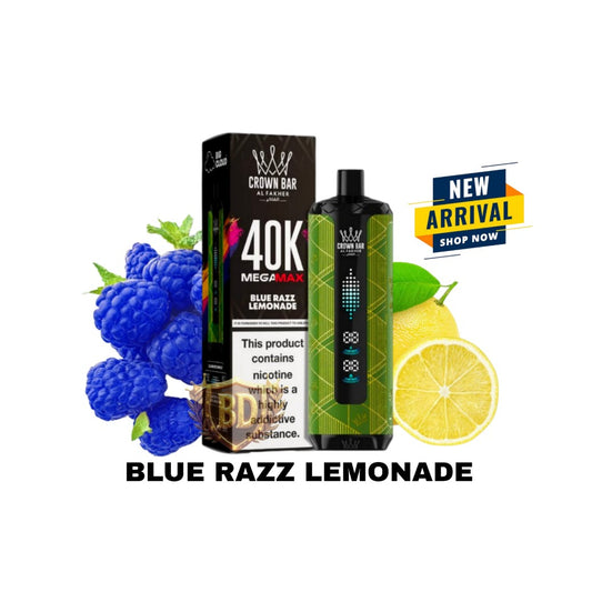 Al Fakher Crown Bar Mega Max 40000 Puffs Blue Razz Lemonade