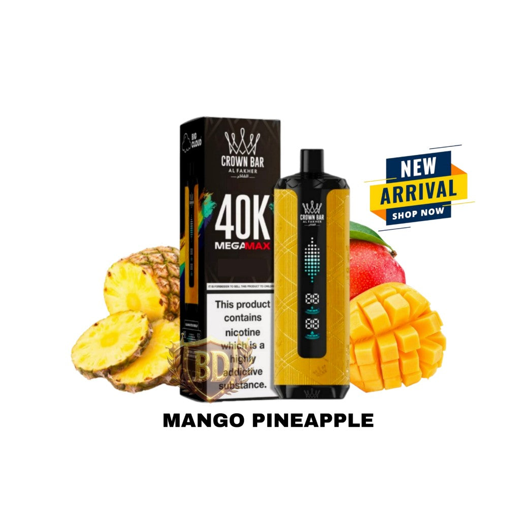 Al Fakher Crown Bar Mega Max 40000 Puffs MANGO PINEAPPLE