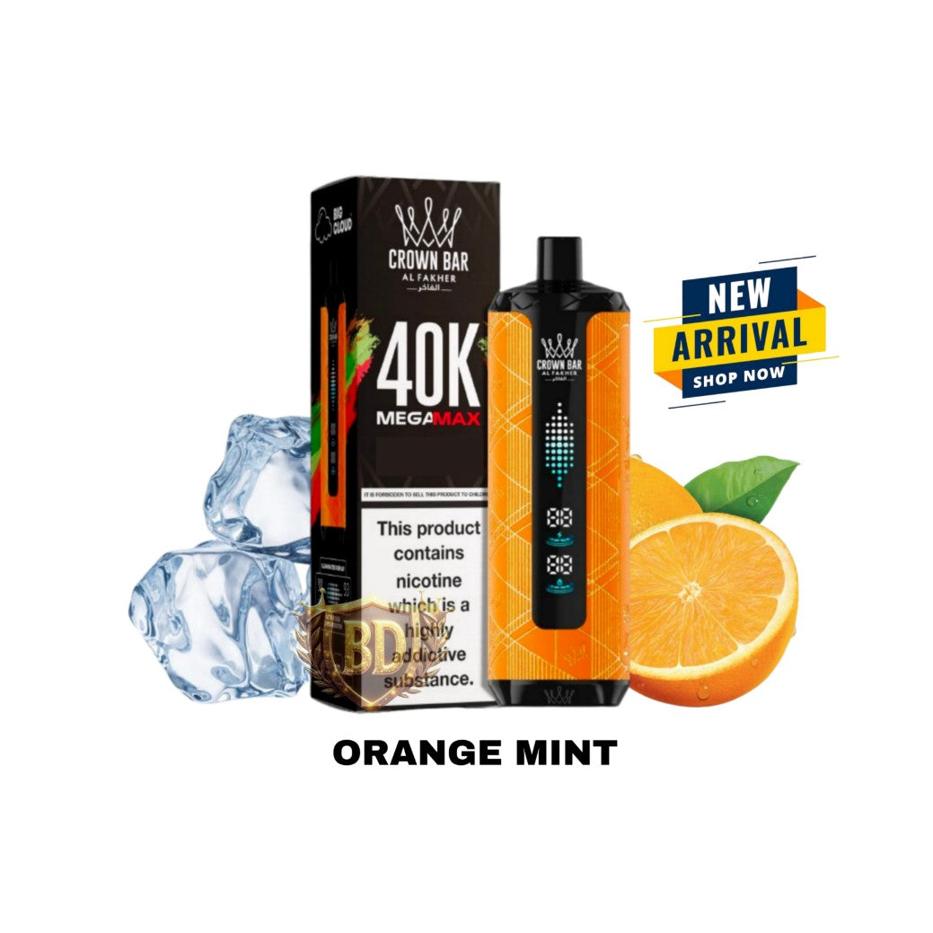 Al Fakher Crown Bar Mega Max 40000 Puffs Orange Mint