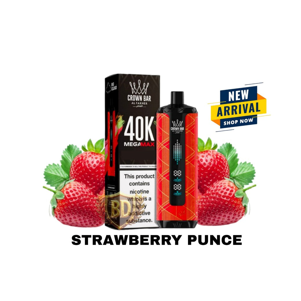 Al Fakher Crown Bar Mega Max 40000 Puffs Strawberry Punch