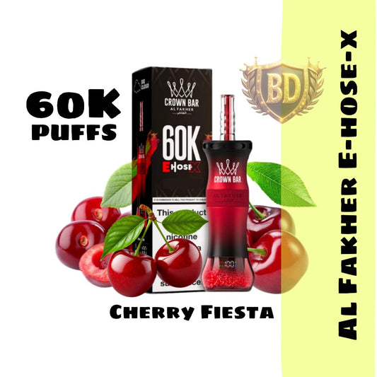 Al Fakher Crown Bar E Hose X 60000 Puffs Cherry Fiesta