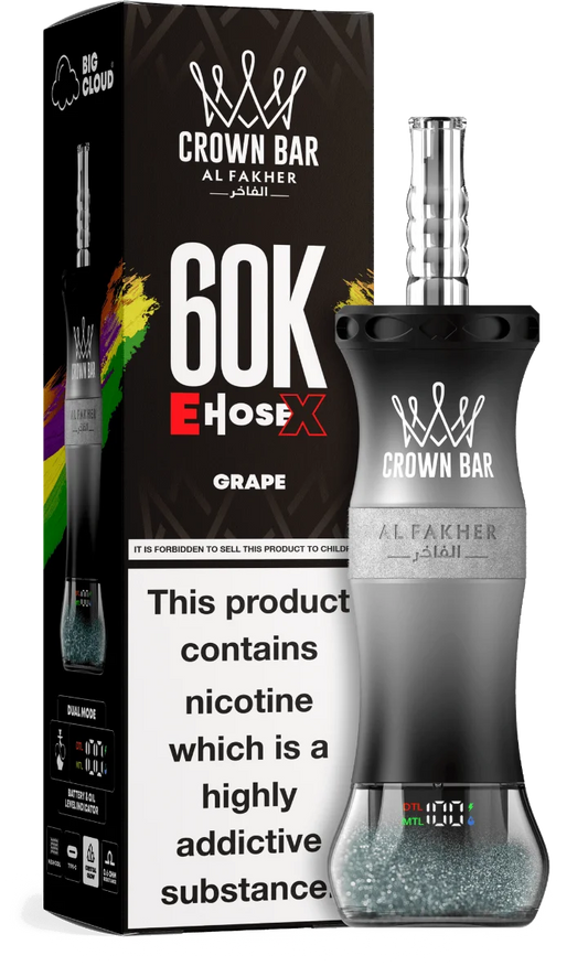 Al Fakher Crown Bar E Hose X 60000 Puffs Grape