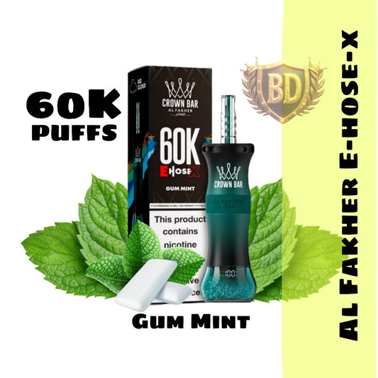 Al Fakher Crown Bar E Hose X 60000 Puffs Gum Mint