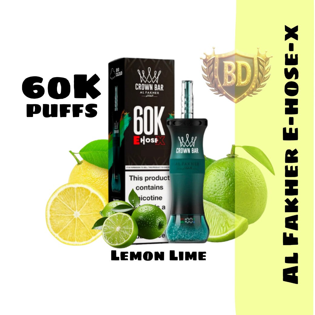 Al Fakher Crown Bar E Hose X 60000 Puffs Lemon Lime