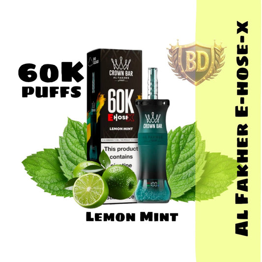 Al Fakher Crown Bar E Hose X 60000 Puffs Lemon Mint