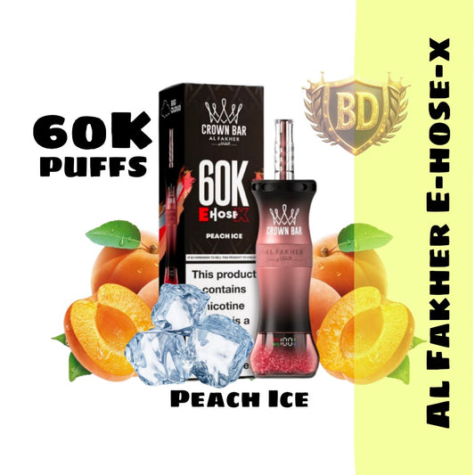 Al Fakher Crown Bar E Hose X 60000 Puffs Peach Ice