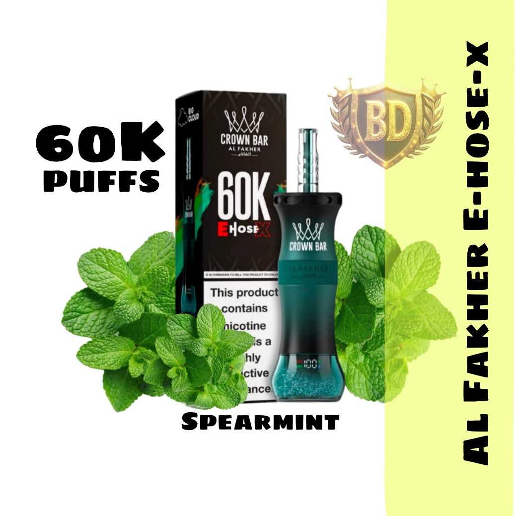 Al Fakher Crown Bar E Hose X 60000 Puffs Spearmint