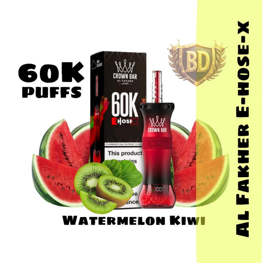 Al Fakher Crown Bar E Hose X 60000 Puffs Watermelon Kiwi