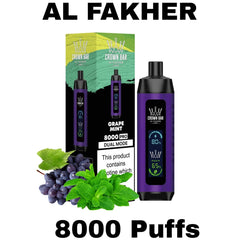 Al Fakher Pro Crown Bar 8000 Puffs Grape Mint