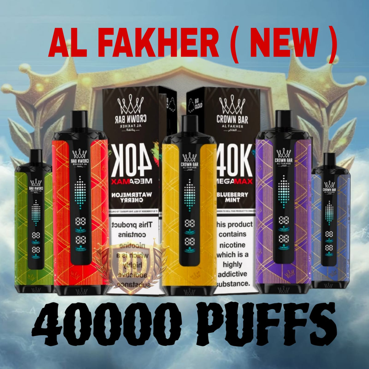 Al Fakher Crown Bar Mega Max 40000 Puffs Disposable Vape in Dubai UAE
