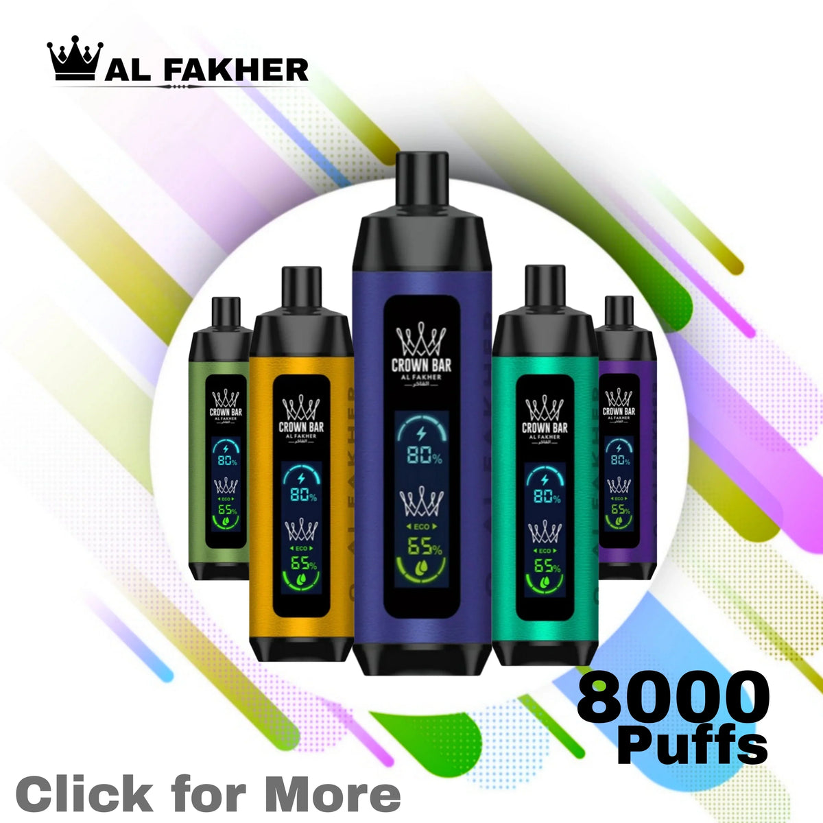 AL FAKHER Crown Bar Pro 8000 Puffs Disposable Vape in Dubai UAE