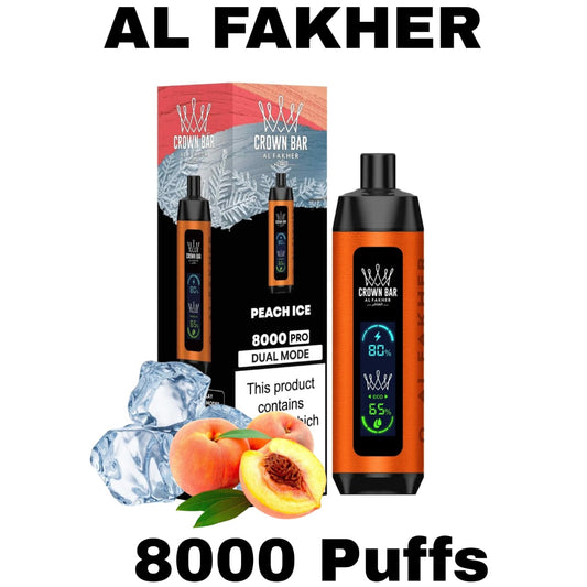 Al Fakher Crown Bar 8000 Puffs Peach Ice