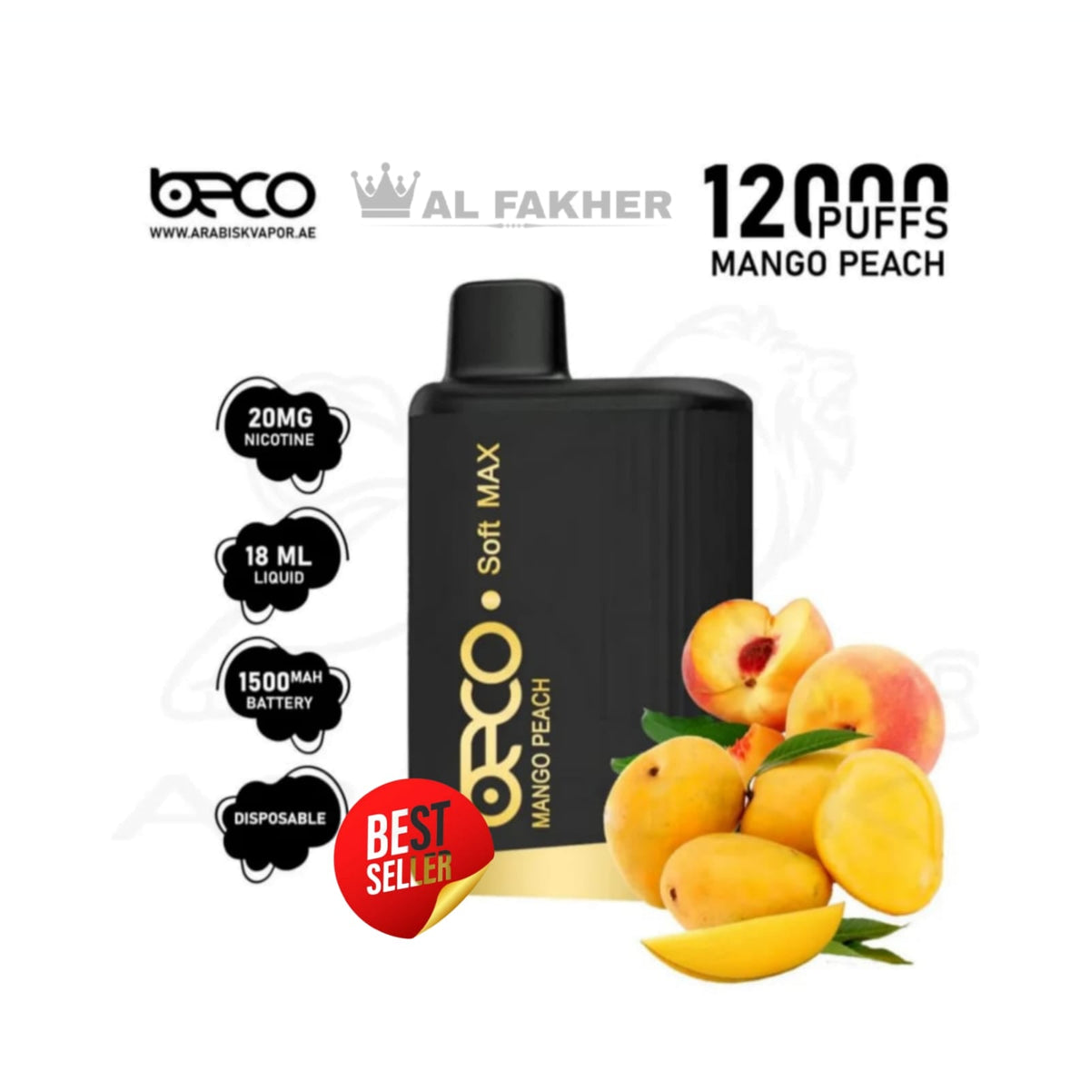 Beco Soft Max 12000 Puffs Mango Peach