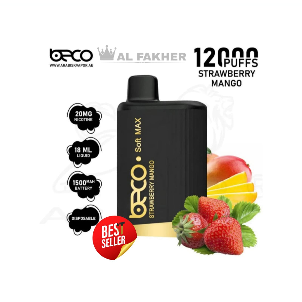 Beco Soft Max 12000 Puffs Strawberry Mango
