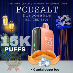 Podsalt 15K Puffs Cantaloupe Ice Disposable Vape in Dubai UAE