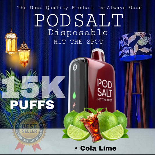Podsalt 15K Puffs Cola Lime Disposable Vape in Dubai UAE