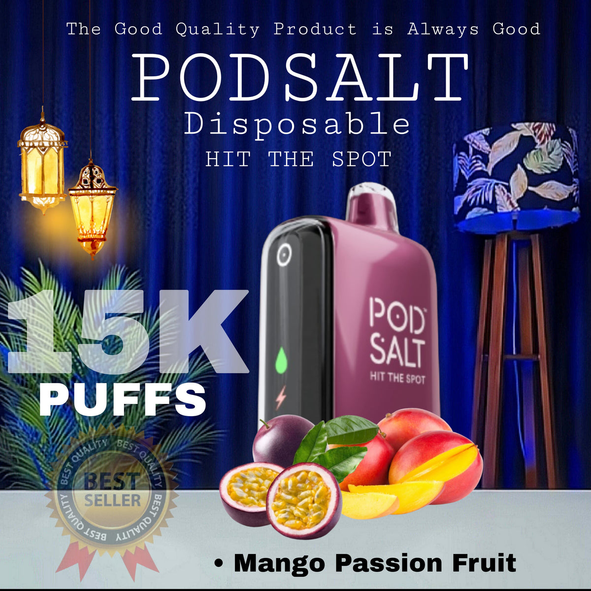 Podsalt 15K Puffs Mango Passion fruit Disposable Vape in Dubai UAE