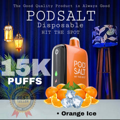 Podsalt 15K Puffs Orange Ice Disposable Vape in Dubai UAE
