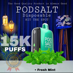 Podsalt 15K Puffs Fresh Mint Disposable Vape in Dubai UAE
