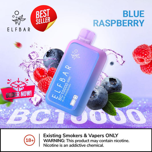 ELF BAR 10000 Puffs Blue Raspberry Disposable Vape in Dubai UAE
