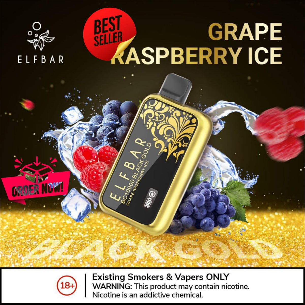 ELF BAR 10000 Puffs Grape Raspberry Ice Disposable Vape in Dubai UAE