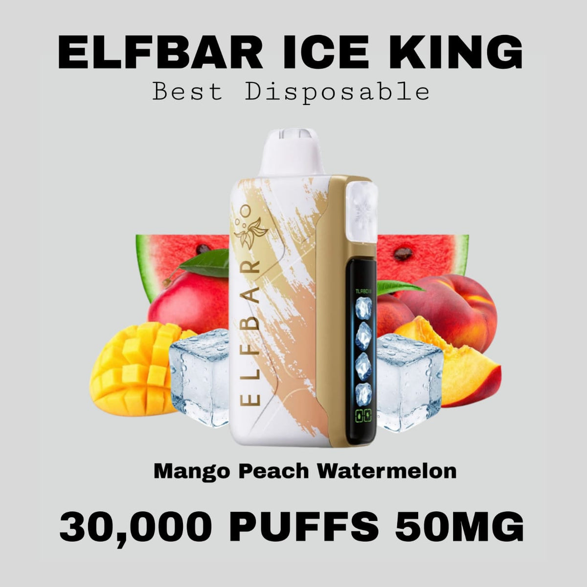 Best ELFBAR Ice King 30K Puffs Mango Peach Watermelon in Dubai UAE