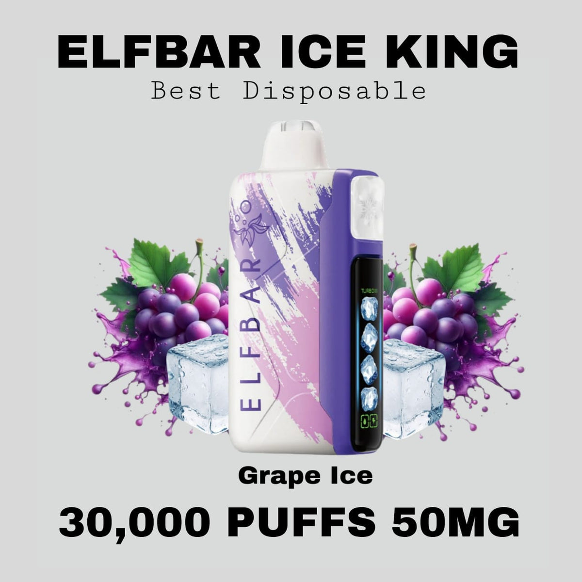 Best ELFBAR Ice King 30K Puffs Grape Ice in Dubai UAE