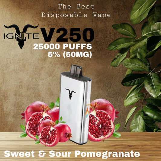 IGNITE V250 Sweet & Sour Pomegranate 25000 Puffs Disposable Vape in UAE
