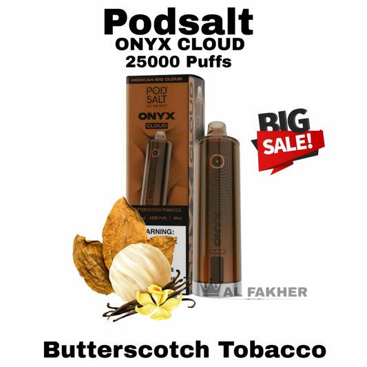 Pod Salt Onyx Cloud 25000 Puffs Butterscotch Tobacco in Dubai UAE