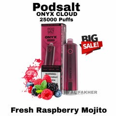 Pod Salt Onyx Cloud 25000 Puffs Fresh Raspberry Mojito in Dubai UAE