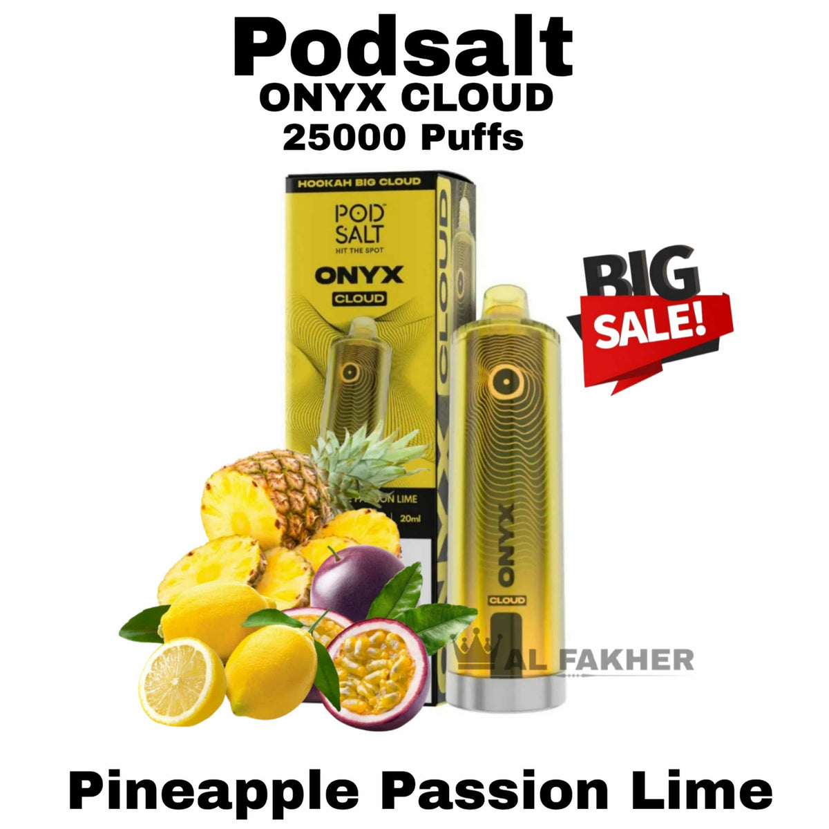 Pod Salt Onyx Cloud 25000 Puffs Pineapple Passion Lime in Dubai UAE