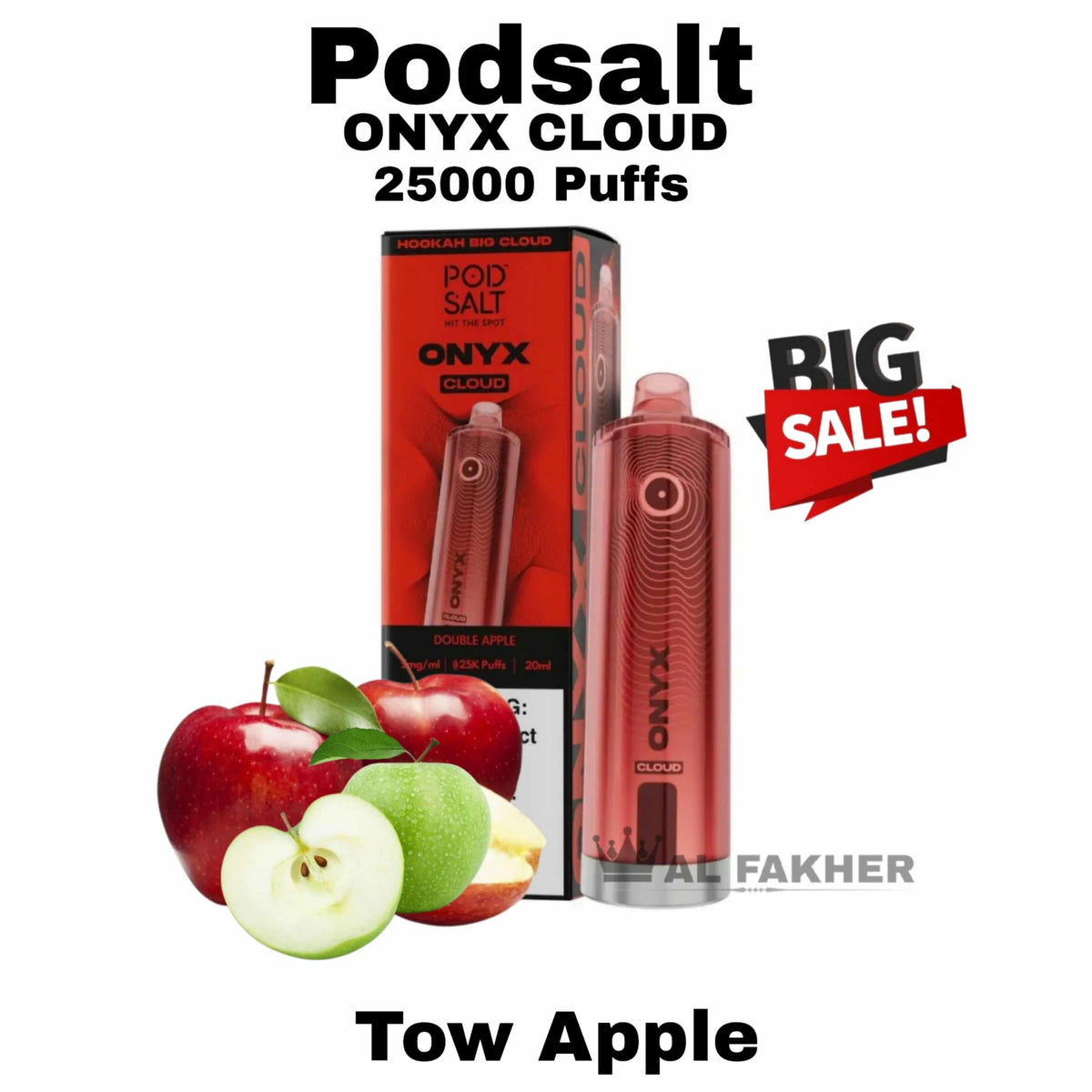 Pod Salt Onyx Cloud 25000 Puffs Two Apple in Dubai UAE