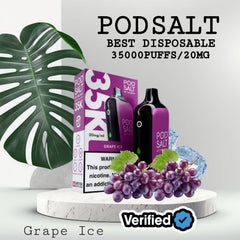 Podsalt 35000 Puffs Grape Ice Disposable Vape in Dubai UAE
