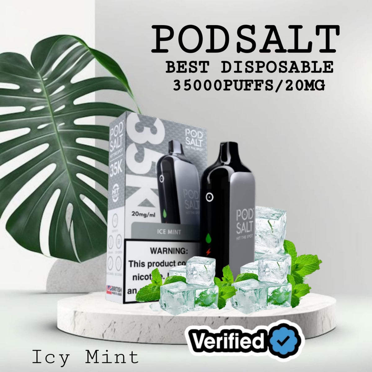 Podsalt 35000 Puffs Icy Mint Disposable Vape in Dubai UAE