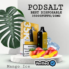 Podsalt 35000 Puffs Mango Ice Disposable Vape in Dubai UAE