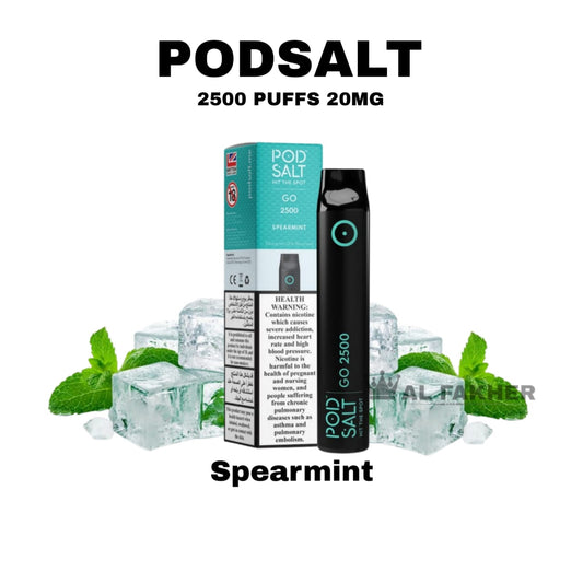 Pod Salt Go 2500 Puffs Spearmint  Disposable Vape in Dubai UAE