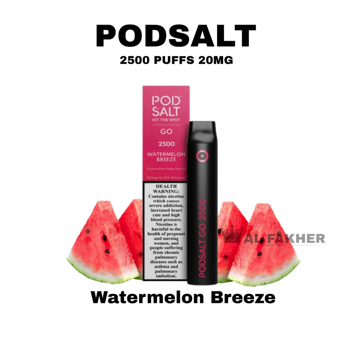 Pod Salt Go 2500 Puffs Watermelon Breeze Disposable Vape in UAE