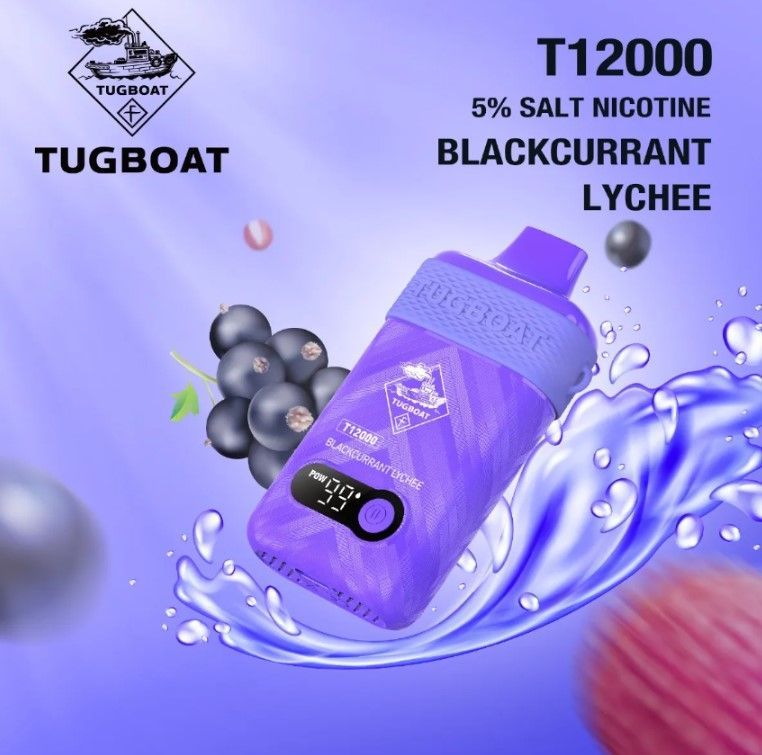 Tugboat T12000 Disposable Vape Blackurrant Lychee