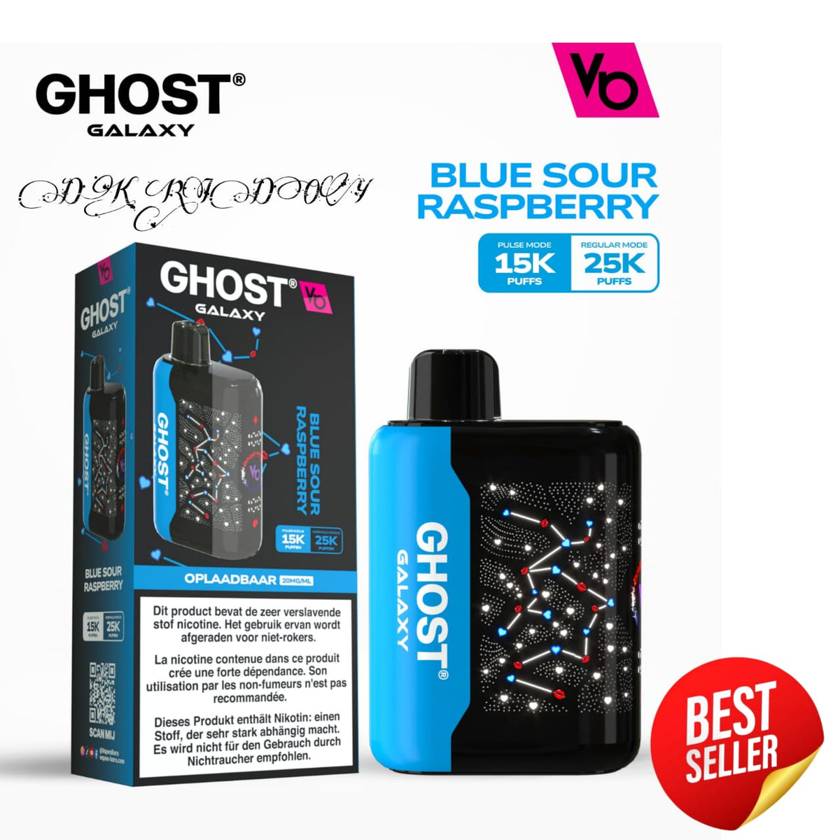 Vapes Bars Ghost Galaxy 25K Puffs Blue Sour Raspberry In UAE