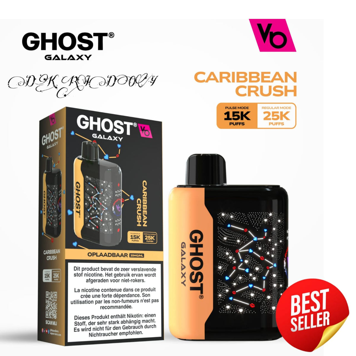 Vapes Bars Ghost Galaxy 25000 Puffs Caribbean Crush In UAE