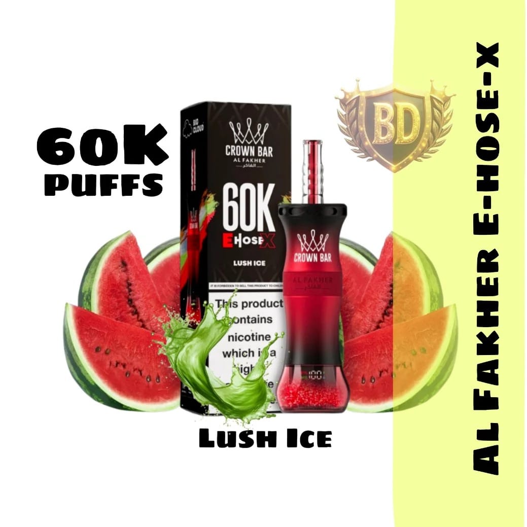 Al Fakher Crown Bar E Hose X 60000 Puffs Lush Ice